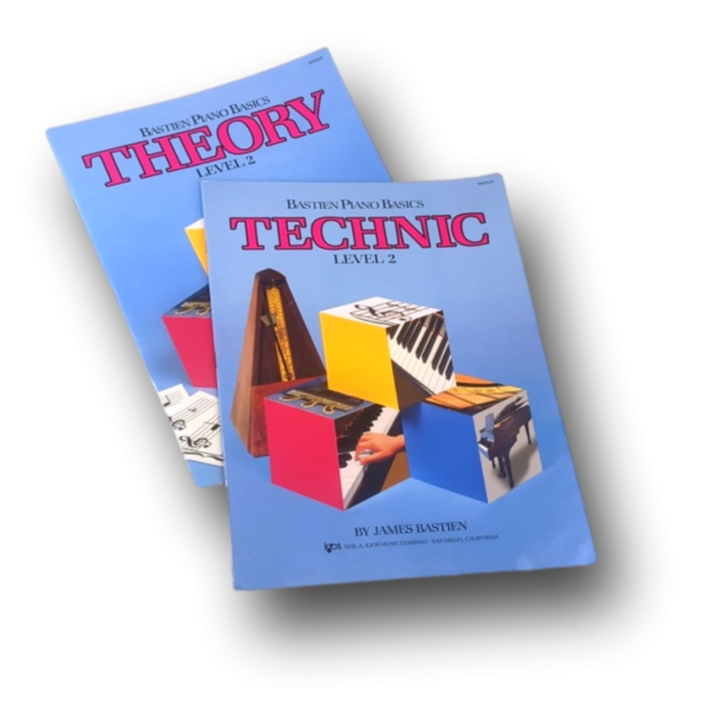 Set of 2 Bastien Piano Basics Theory & Technic Level 2 learning curriculum books